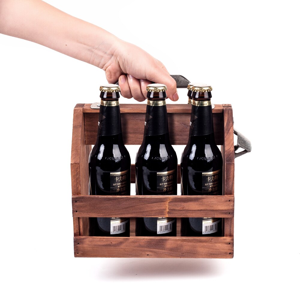 Wooden Beer Carrier with Built-In Bottle Opener by HitMyNeed