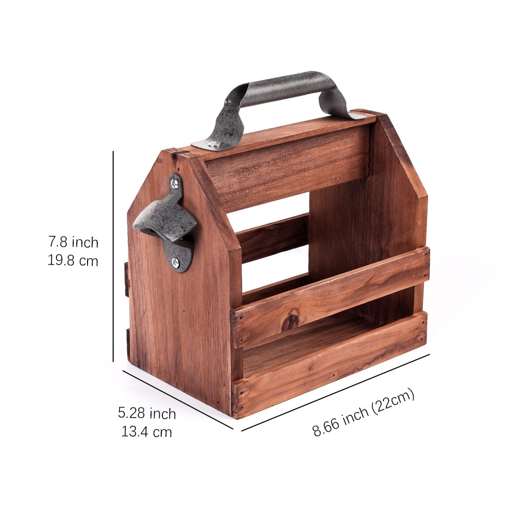 Wooden Beer Carrier with Built-In Bottle Opener by HitMyNeed