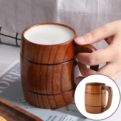 Wooden Big Belly Cup 320ml Rustic Drinkware Mug by HitMyNeed