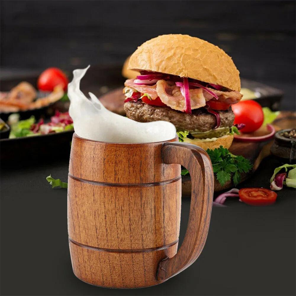 Wooden Big Belly Cup 320ml Rustic Drinkware Mug by HitMyNeed