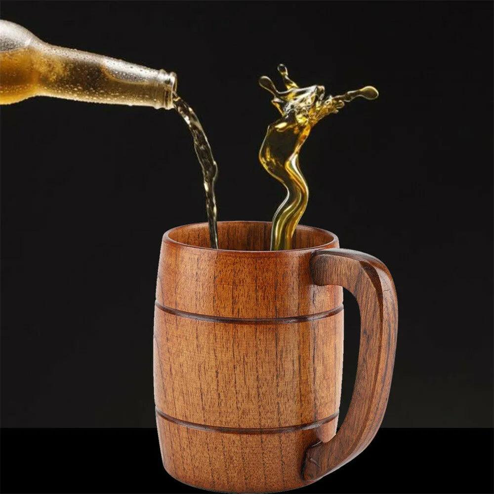 Wooden Big Belly Cup 320ml Rustic Drinkware Mug by HitMyNeed