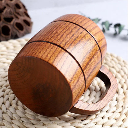 Wooden Big Belly Cup 320ml Rustic Drinkware Mug by HitMyNeed