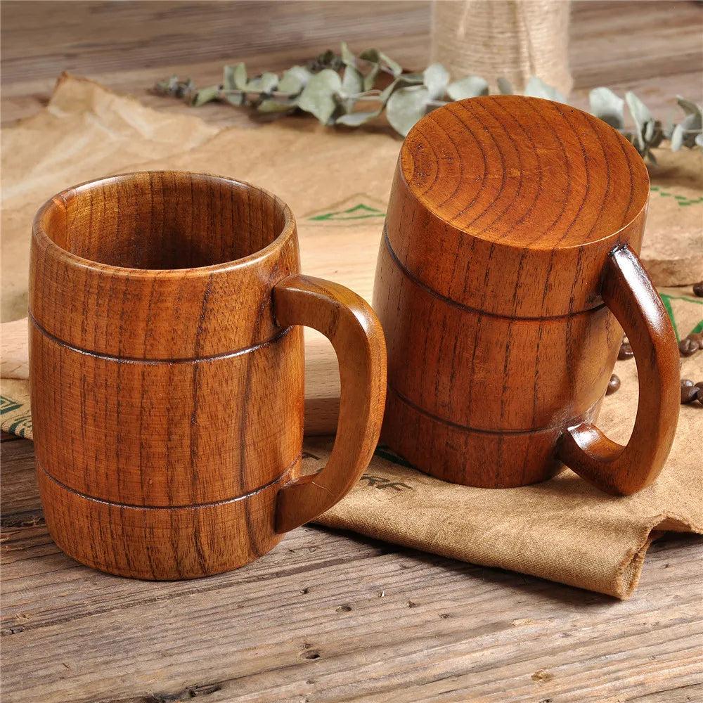 Wooden Big Belly Cup 320ml Rustic Drinkware Mug by HitMyNeed
