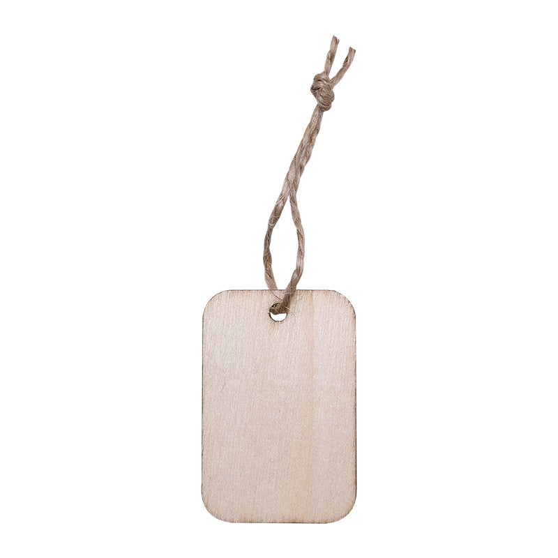 Wooden Blank Tags with String, 50 Pack by HitMyNeed