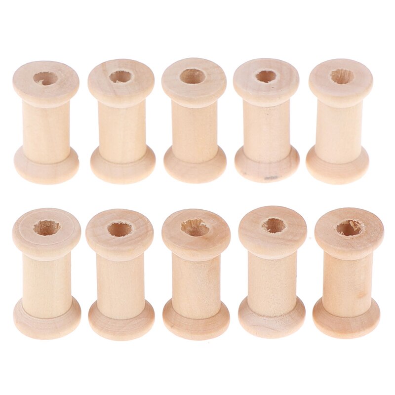 Wooden Bobbins Empty Spools Set of 10 by HitMyNeed