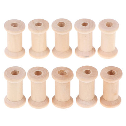 Wooden Bobbins Empty Spools Set of 10 by HitMyNeed