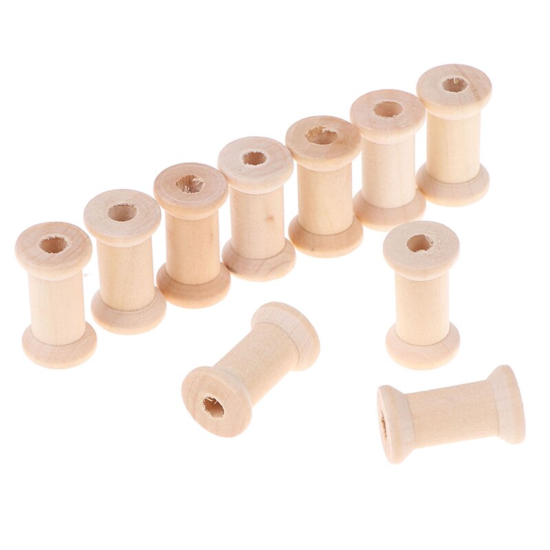 Wooden Bobbins Empty Spools Set of 10 by HitMyNeed