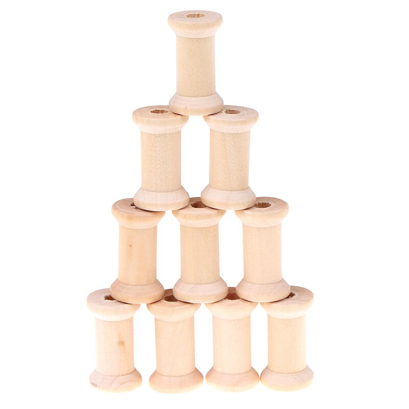 Wooden Bobbins Empty Spools Set of 10 by HitMyNeed