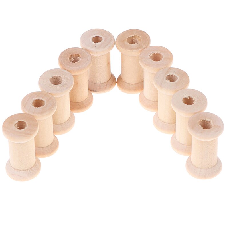 Wooden Bobbins Empty Spools Set of 10 by HitMyNeed