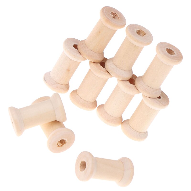 Wooden Bobbins Empty Spools Set of 10 by HitMyNeed