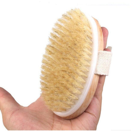 Wooden Body Scrub Brush with Natural Boar Bristles by HitMyNeed