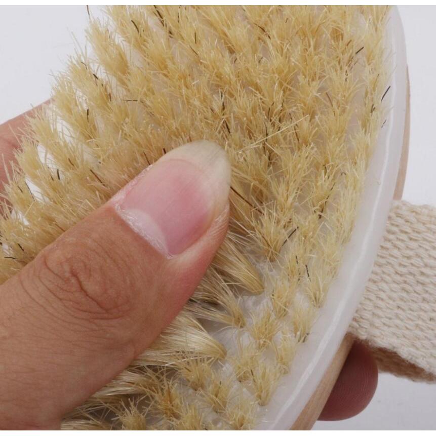 Wooden Body Scrub Brush with Natural Boar Bristles by HitMyNeed