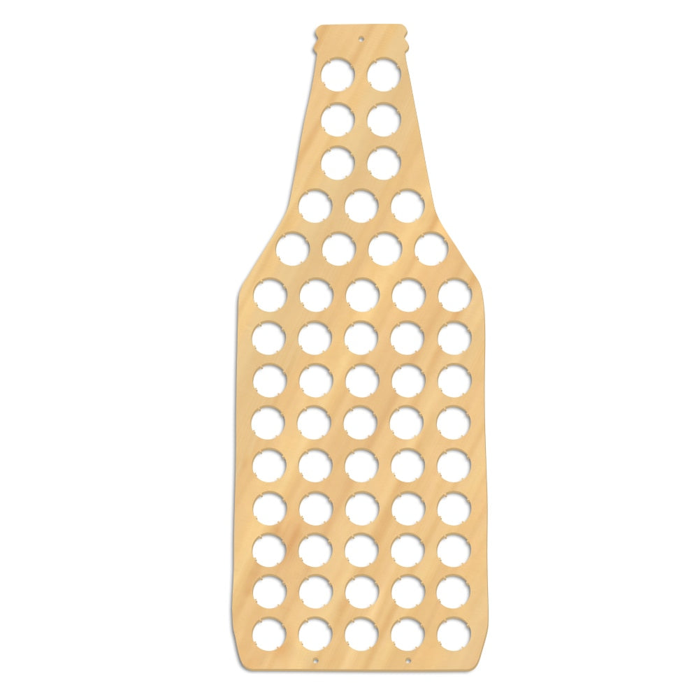 Wooden Bottle Cap Holder Display - 58 Cap Capacity by HitMyNeed