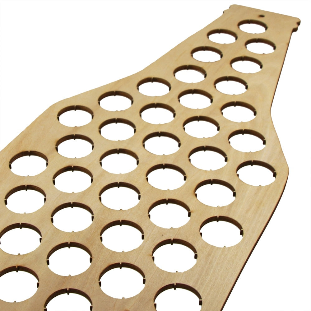 Wooden Bottle Cap Holder Display - 58 Cap Capacity by HitMyNeed