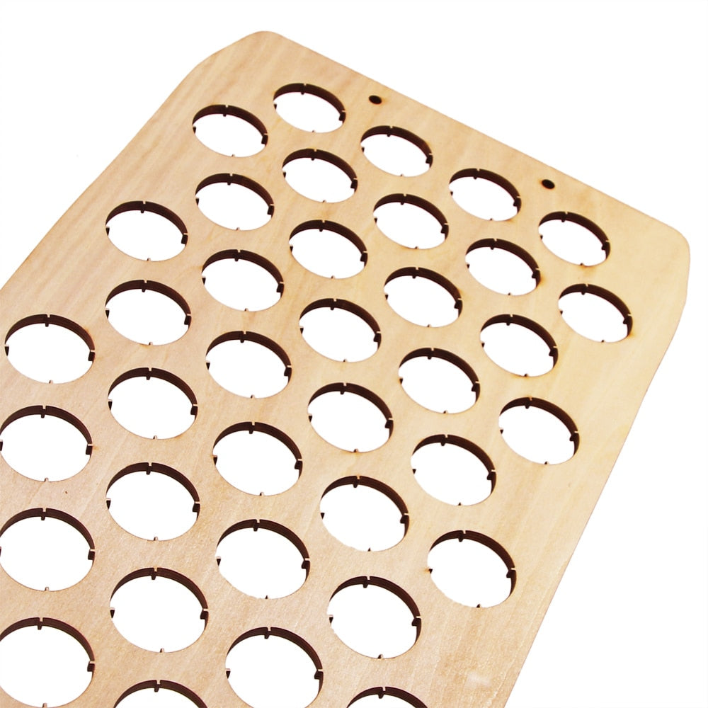 Wooden Bottle Cap Holder Display - 58 Cap Capacity by HitMyNeed