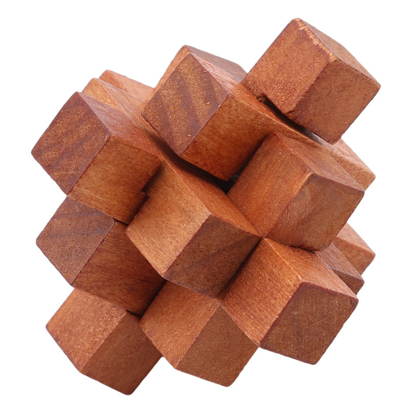 Wooden Brain Teaser Puzzle Set for Adults (6-in-1) by HitMyNeed