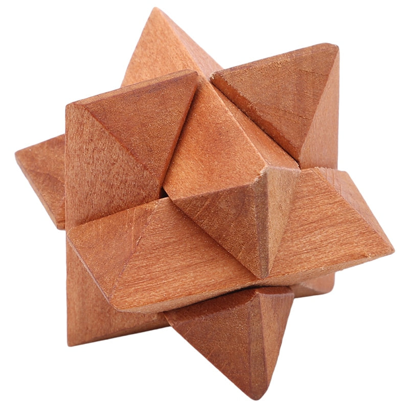 Wooden Brain Teaser Puzzle Set for Adults (6-in-1) by HitMyNeed