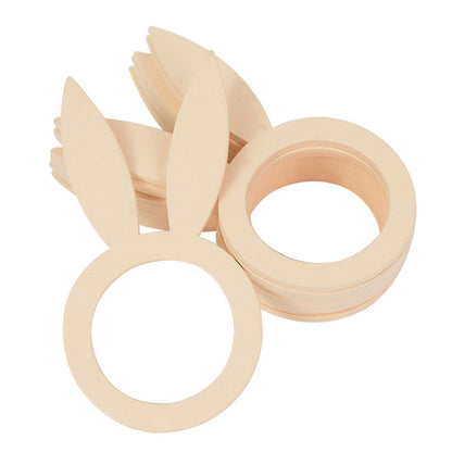 Wooden Bunny Ears Napkin Rings Set of 10 by HitMyNeed