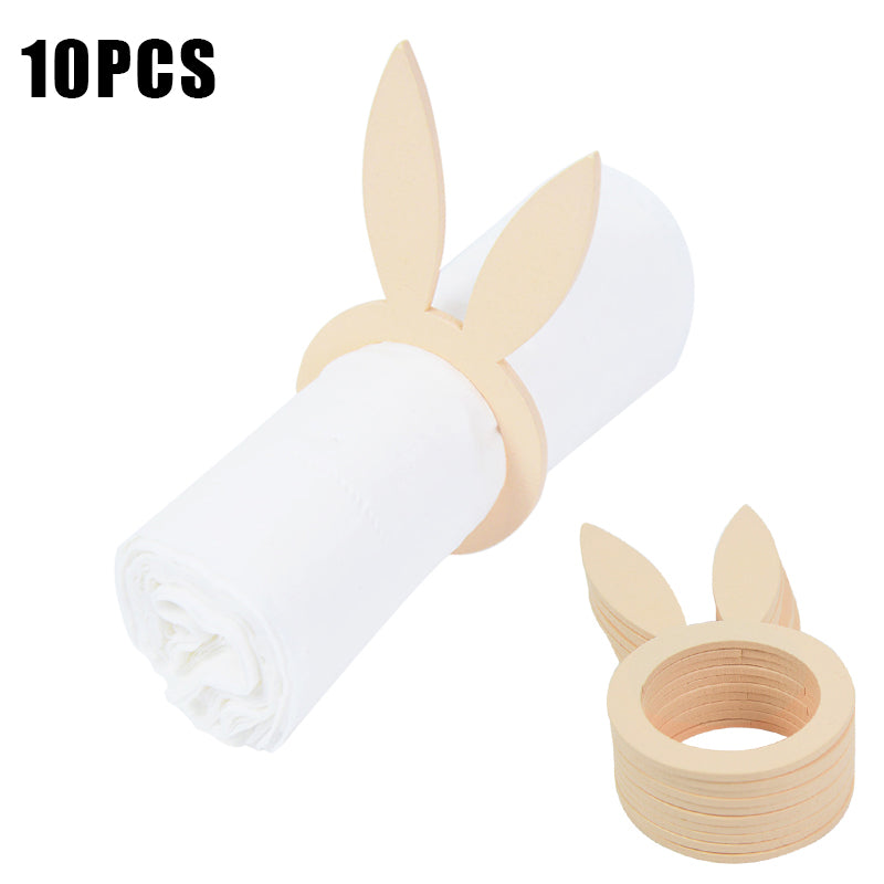 Wooden Bunny Ears Napkin Rings Set of 10 by HitMyNeed