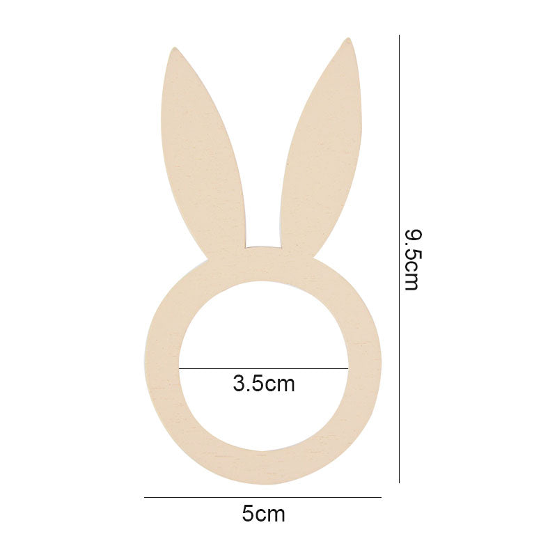 Wooden Bunny Ears Napkin Rings Set of 10 by HitMyNeed