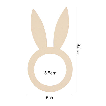 Wooden Bunny Ears Napkin Rings Set of 10 by HitMyNeed