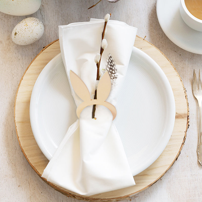 Wooden Bunny Ears Napkin Rings Set of 10 by HitMyNeed