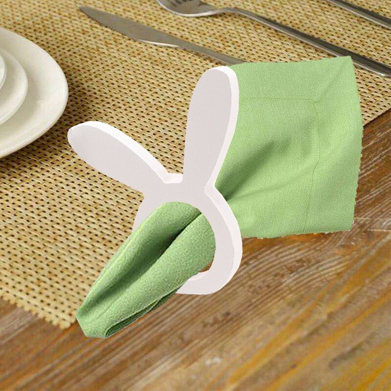 Wooden Bunny Napkin Rings Holders Set of 2 by HitMyNeed