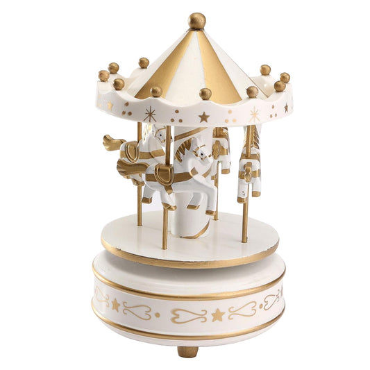 Wooden Carousel Wind-Up Music Box for Home & Gifts by HitMyNeed