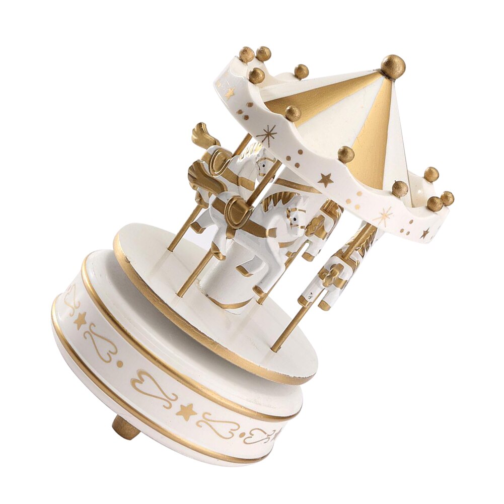 Wooden Carousel Wind-Up Music Box for Home & Gifts by HitMyNeed