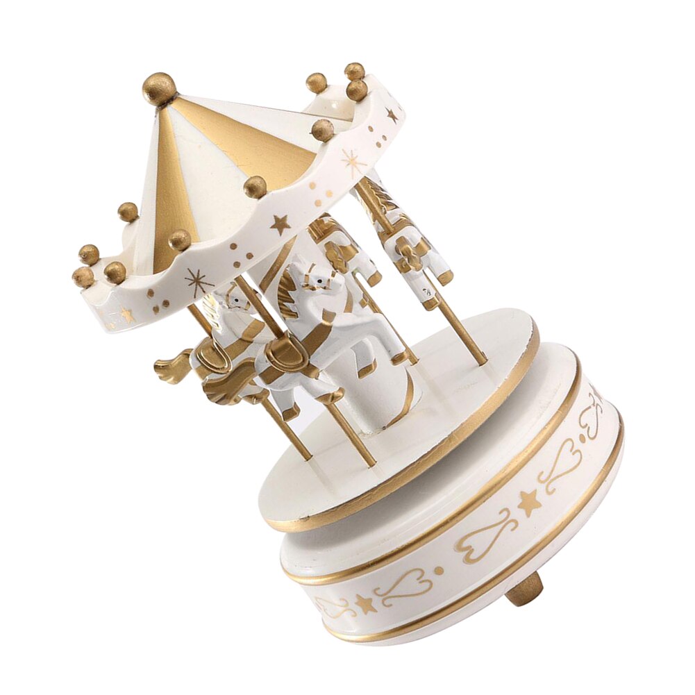Wooden Carousel Wind-Up Music Box for Home & Gifts by HitMyNeed