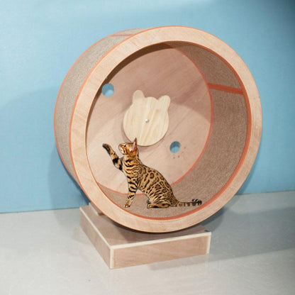 Wooden Cat Exercise Treadmill Wheel by HitMyNeed