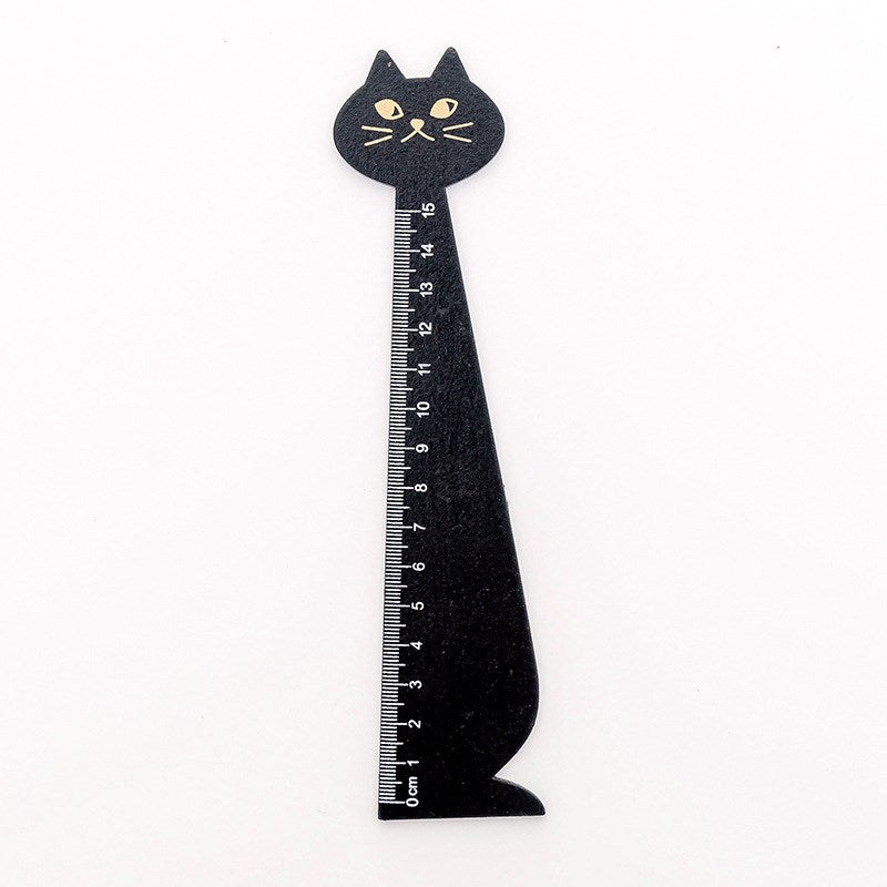 Wooden Cat Ruler 20cm for School and Office b by HitMyNeed