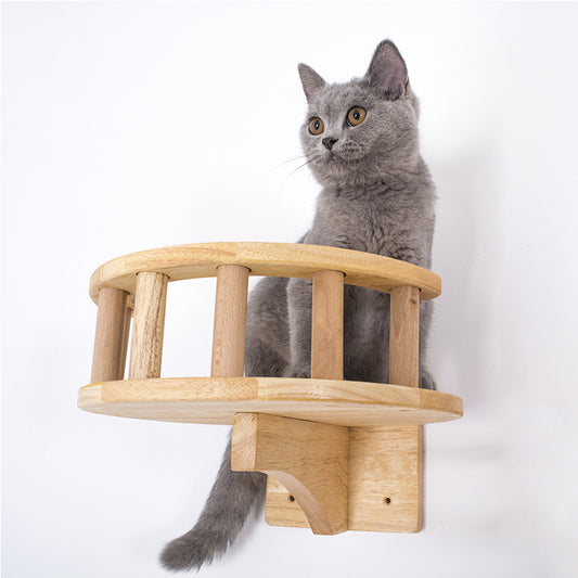 Wooden Cat Wall Tower Shelf for Climbing and Perching by HitMyNeed