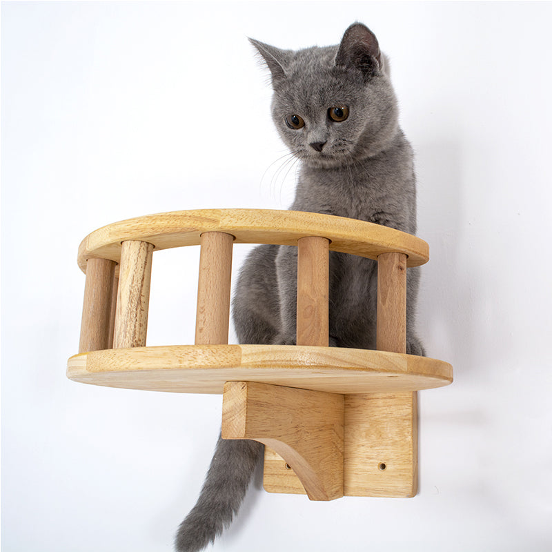 Wooden Cat Wall Tower Shelf for Climbing and Perching by HitMyNeed