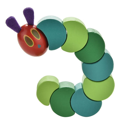 Wooden Caterpillar Baby Toy - Flexible Sensory Rattle by HitMyNeed