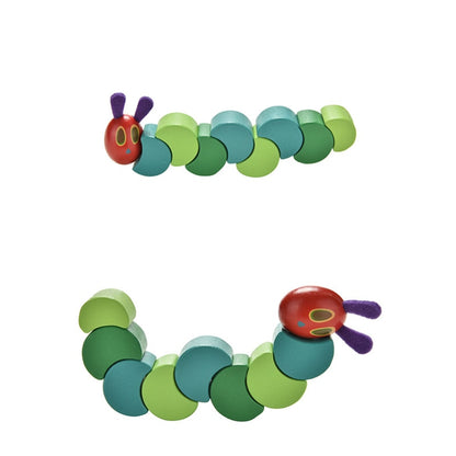 Wooden Caterpillar Baby Toy - Flexible Sensory Rattle by HitMyNeed