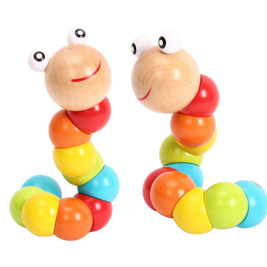 Wooden Caterpillar Montessori Color & Counting Toy by HitMyNeed