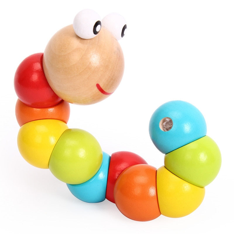 Wooden Caterpillar Montessori Color & Counting Toy by HitMyNeed