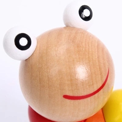 Wooden Caterpillar Montessori Color & Counting Toy by HitMyNeed
