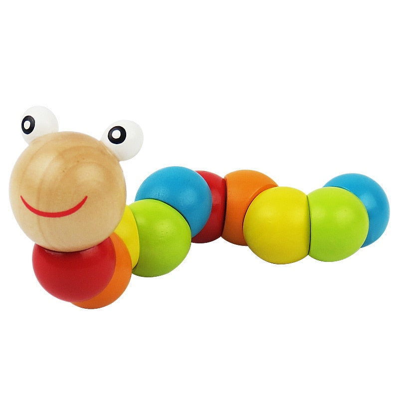 Wooden Caterpillar Montessori Color & Counting Toy by HitMyNeed