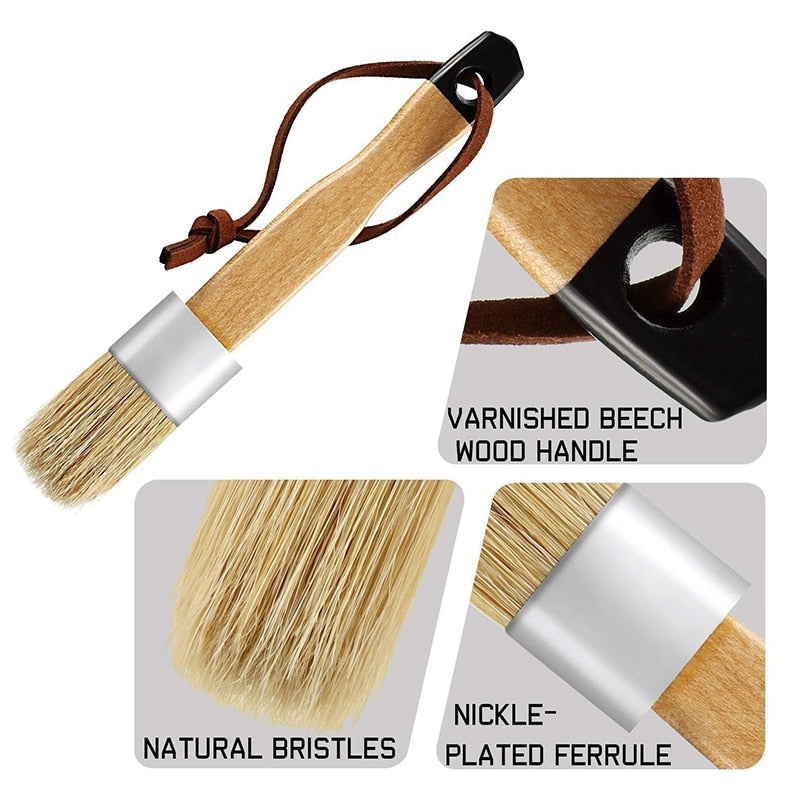 Wooden Chalk Paint Brush Set (3 Pieces) by HitMyNeed