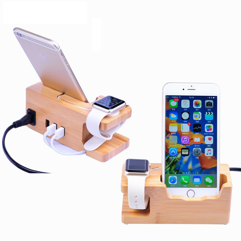 Wooden Charging Station Dock for Multiple Devices by HitMyNeed