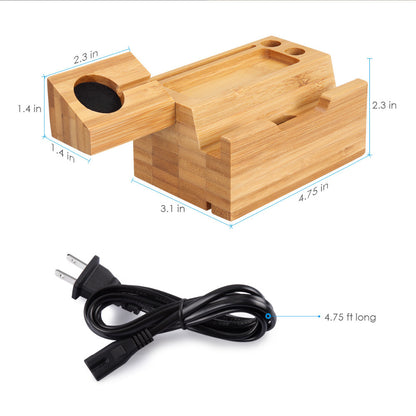 Wooden Charging Station Dock for Multiple Devices by HitMyNeed