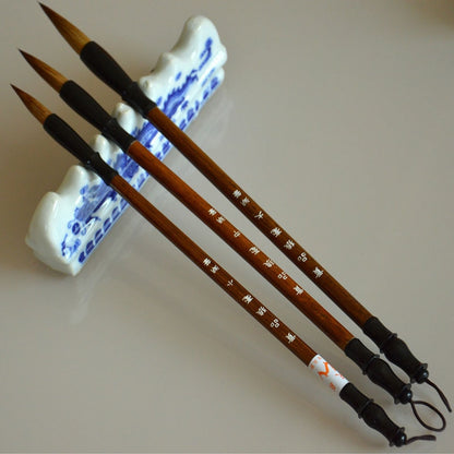 Wooden Chinese Calligraphy Brush Set (3 Pieces) by HitMyNeed
