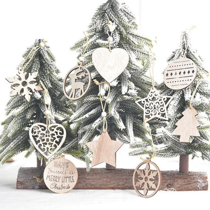 Wooden Christmas Tree Ornaments Set (12 pcs) by HitMyNeed