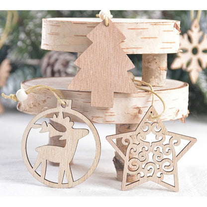 Wooden Christmas Tree Ornaments Set (12 pcs) by HitMyNeed