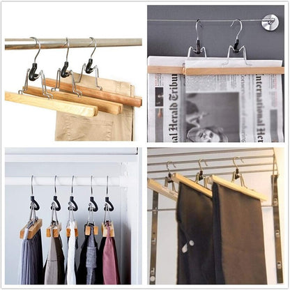 Wooden Clamp Hangers for Pants & Skirts (8-Pack) by HitMyNeed