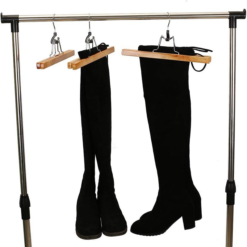 Wooden Clamp Hangers for Pants & Skirts (8-Pack) by HitMyNeed
