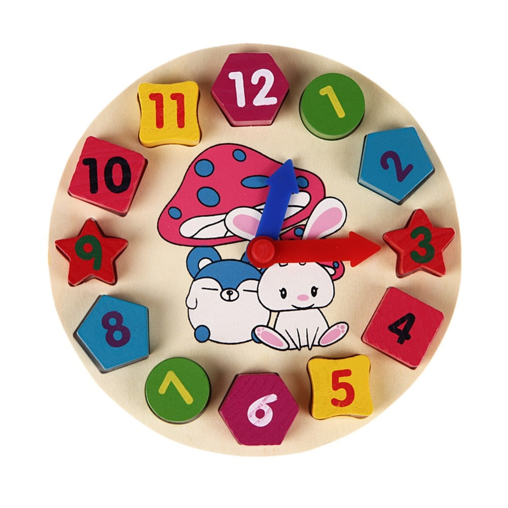 Wooden Clock Toy Number Puzzle for Kids by HitMyNeed