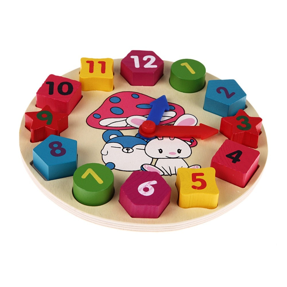 Wooden Clock Toy Number Puzzle for Kids by HitMyNeed